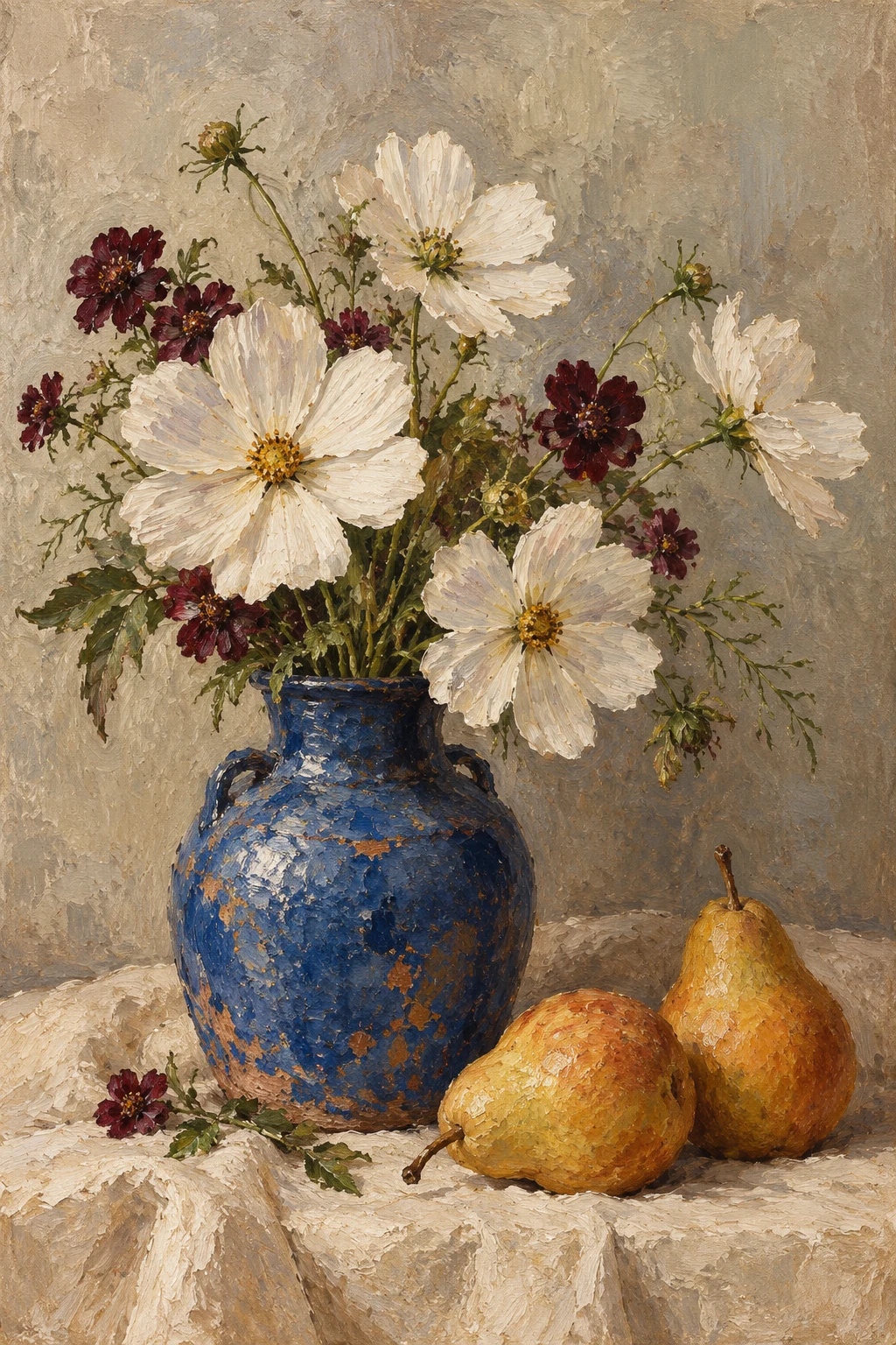 An oil painting kept as a paper print